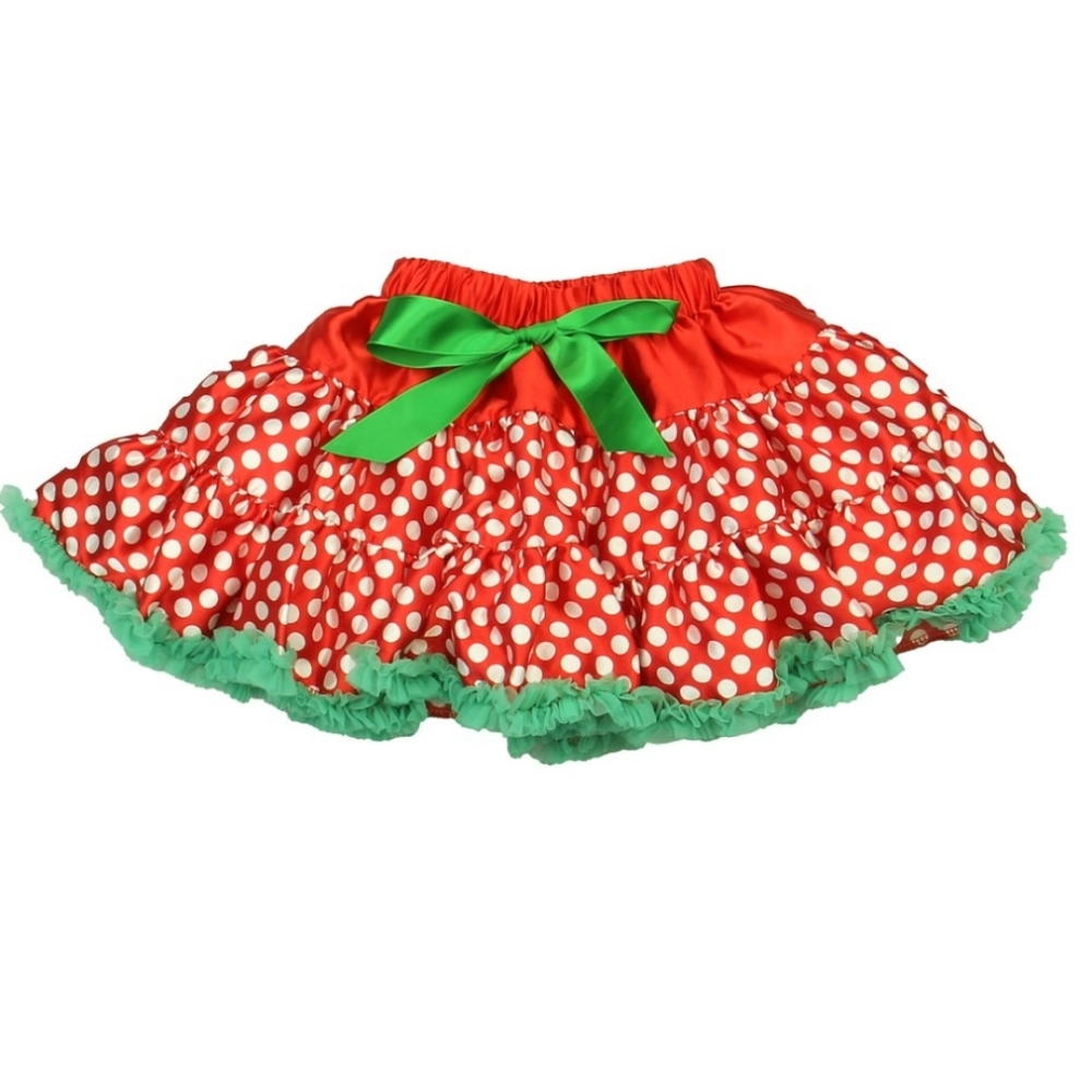 Red White Polka Dot Flared Tutu Layered Skirt 5T